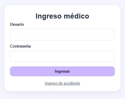Ingreso médico al sistema